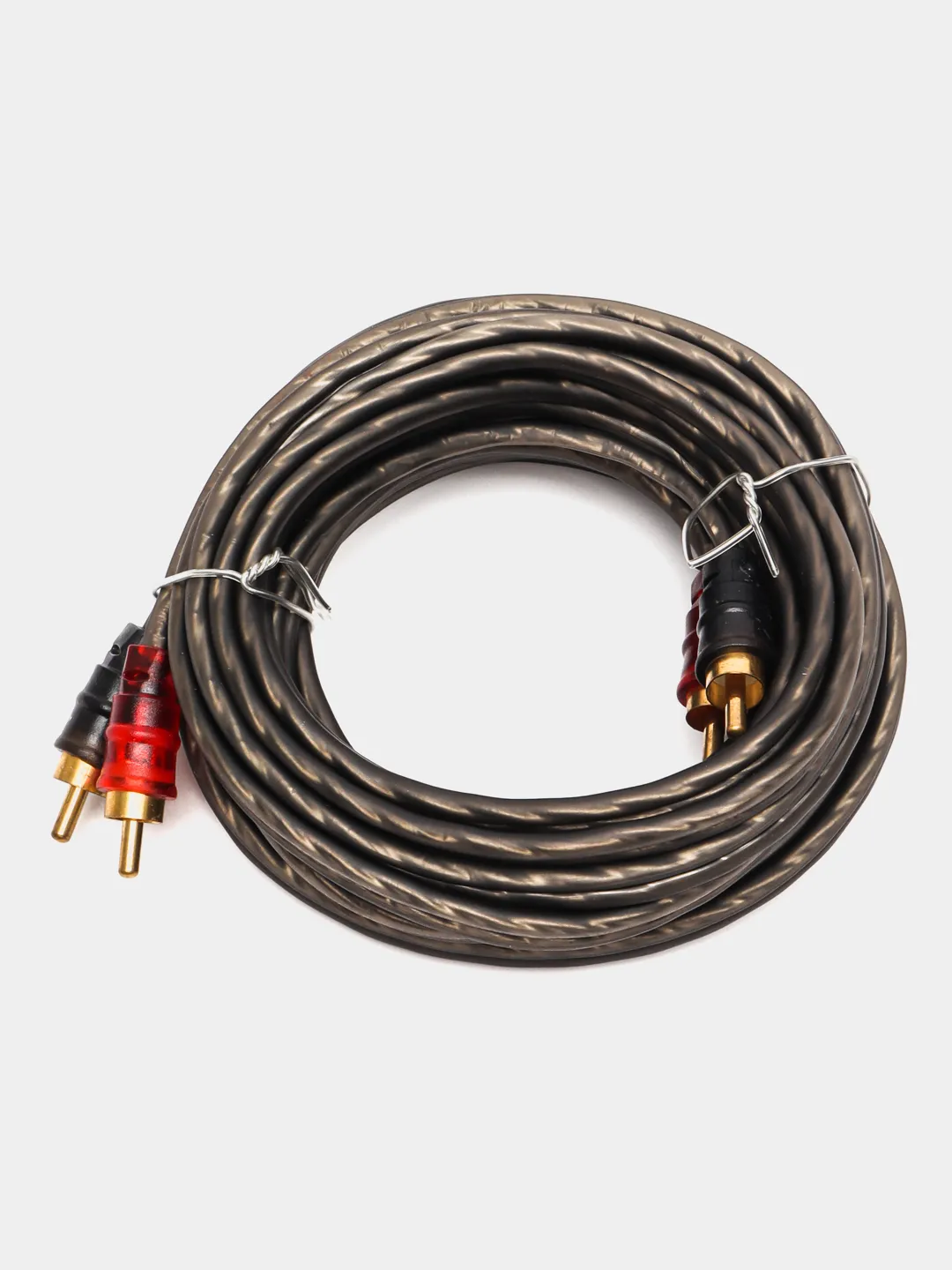Кабель 2RCA-2RCA тюльпаны , Акустический кабель для установки усилителя, 5м, серый